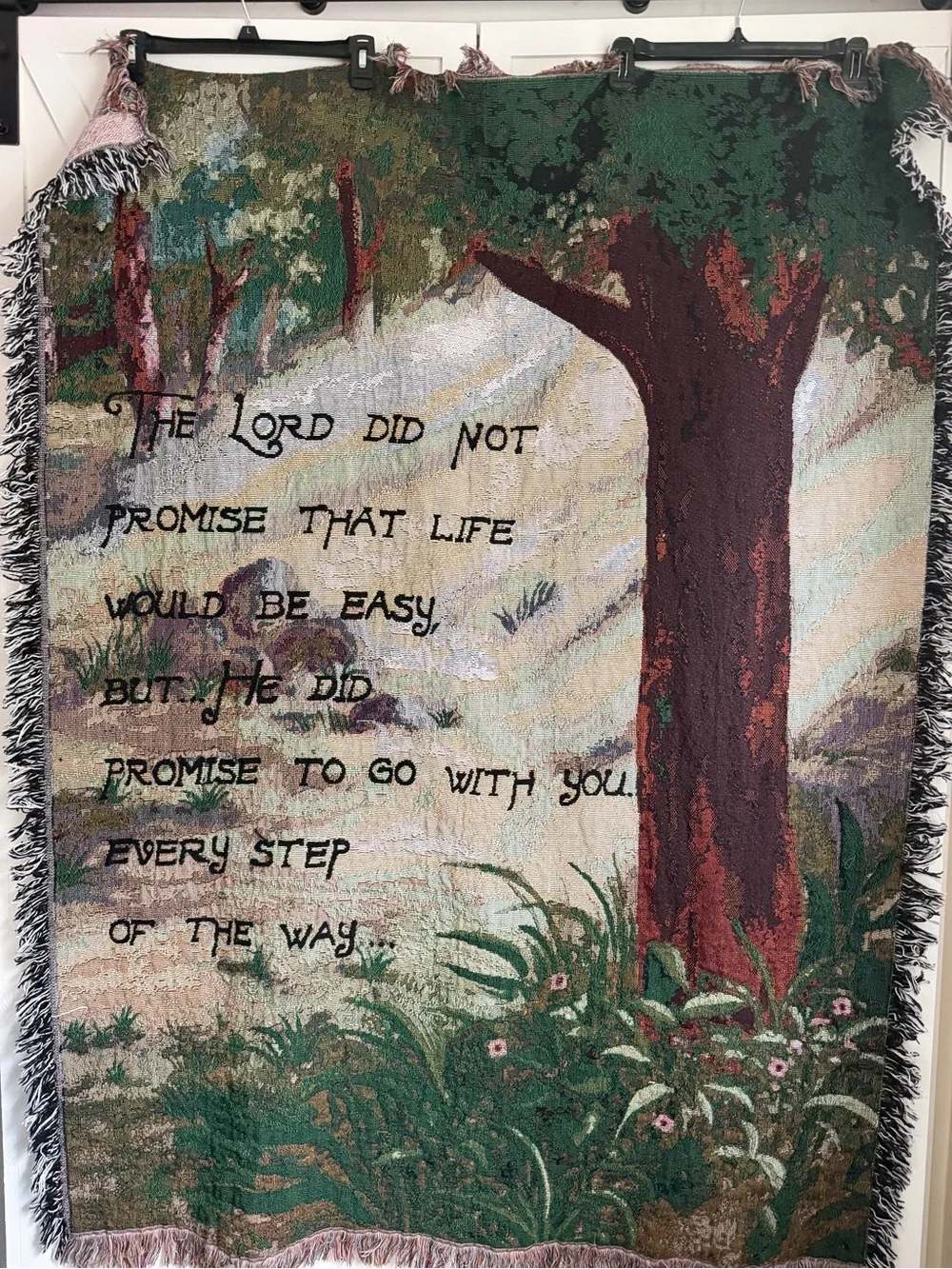 Inspirational Tree 46x61” Wall Tapestry - Green and Brown